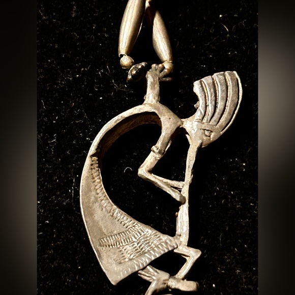 Native Kokopelli Liquid Sikver Necklace - Picture 7 of 8